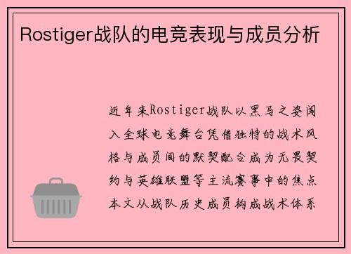 Rostiger战队的电竞表现与成员分析