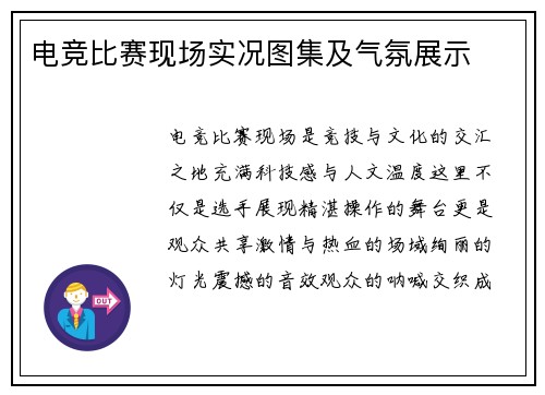电竞比赛现场实况图集及气氛展示